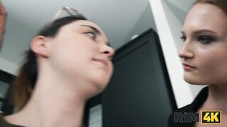 RIM4K. Threesome with a horny big-titted virgin