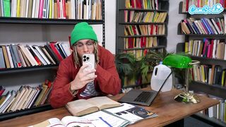 Horny College Girl Fucks Male Student in Library