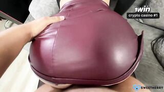 Our Homemade Porn! a Girl with a Big Ass in a Leather Skirt Loves Sex. Sperm ...