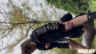 Cheerleader Fucks on the Street and Swallows the Semen