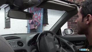 Getting Fucked in a Car Makes the Brunette Very Excited and Her Wet Pussy Sings