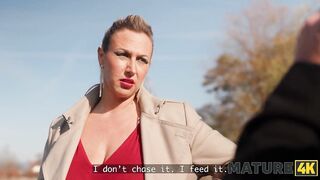 MATURE4K. Nerd tries Big Tits for the first time